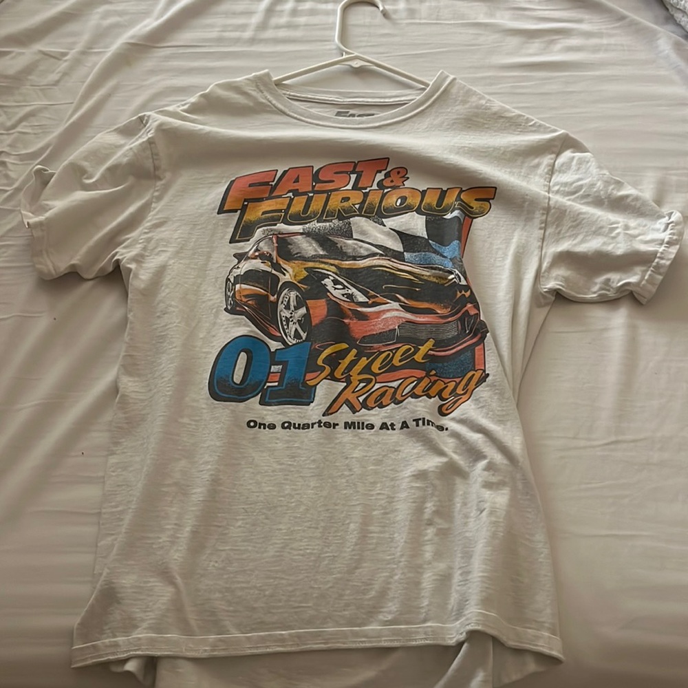 White fast and furious T-shirt